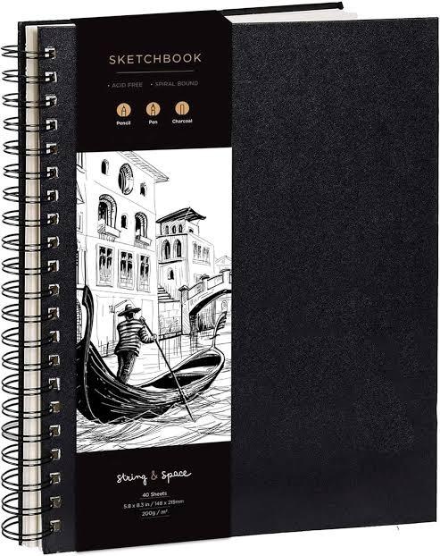 A5 Sketchbook for Artists Hardcover – 200GSM Very Thick Paper – Sketch Pad Art Book, Spiral Bound Sketch Book for Artists and Children – Drawing Book 40 Sheets / 80 Pages : Amazon.co.uk