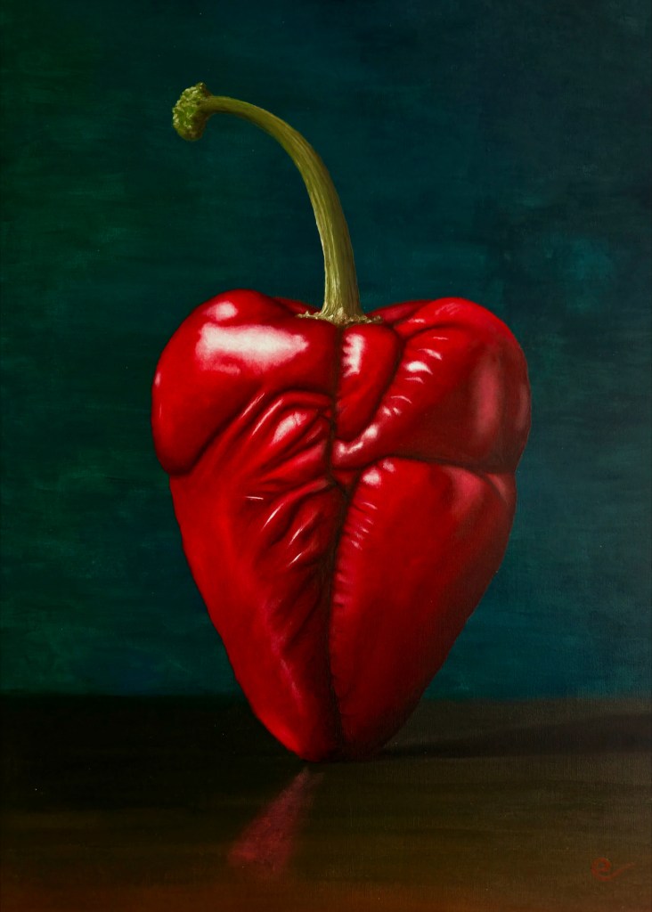 Pimiento — Oil and acrylic on canvas (50 × 70 cm)