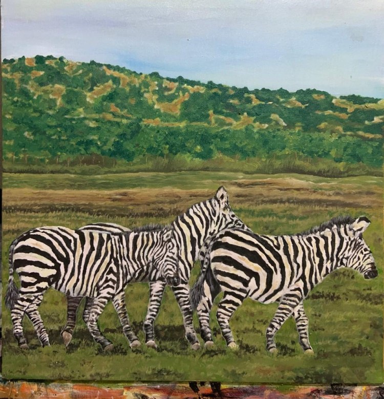 Munezero Benjamin / Bennez, Rwanda wildlife artist zebra